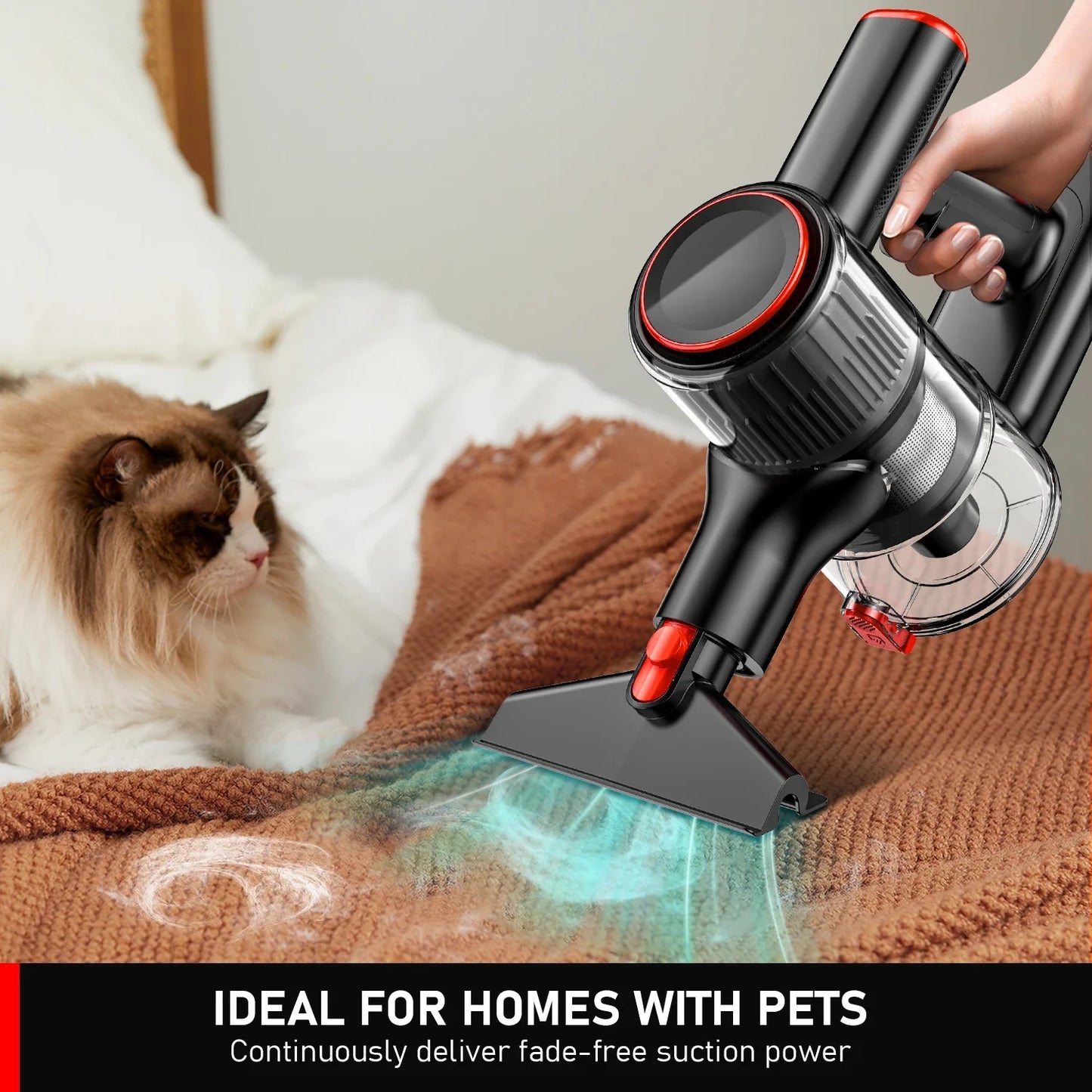 30Kpa 350W Handheld Cordless Vacuum Cleaner 8 IN 1 Powerful Suction Stick Vacuum 1.5L Dust Cup for Pet Hair/Carpet/Hard Floor