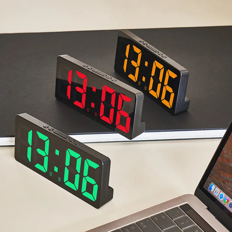 Acrylic/Mirror Digital Alarm Clock Voice Control
