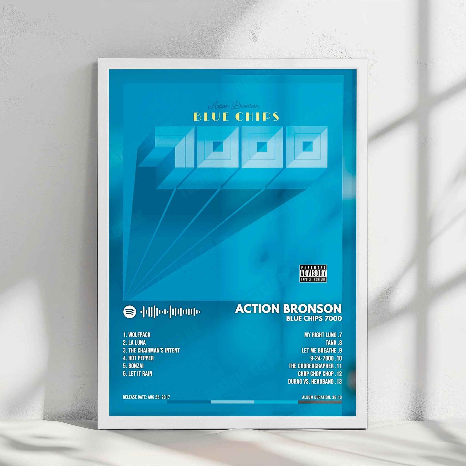 Action Bronson "Blue Chips 7000" Album Cover Poster - with Complete Tracklist