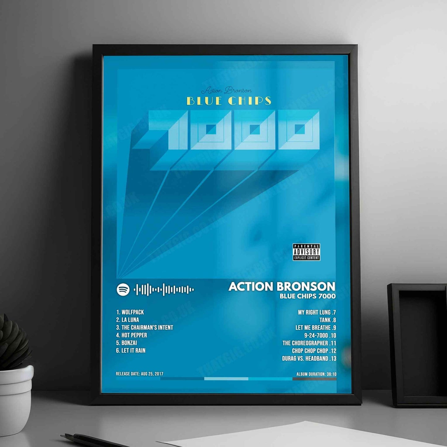 Action Bronson "Blue Chips 7000" Album Cover Poster - with Complete Tracklist