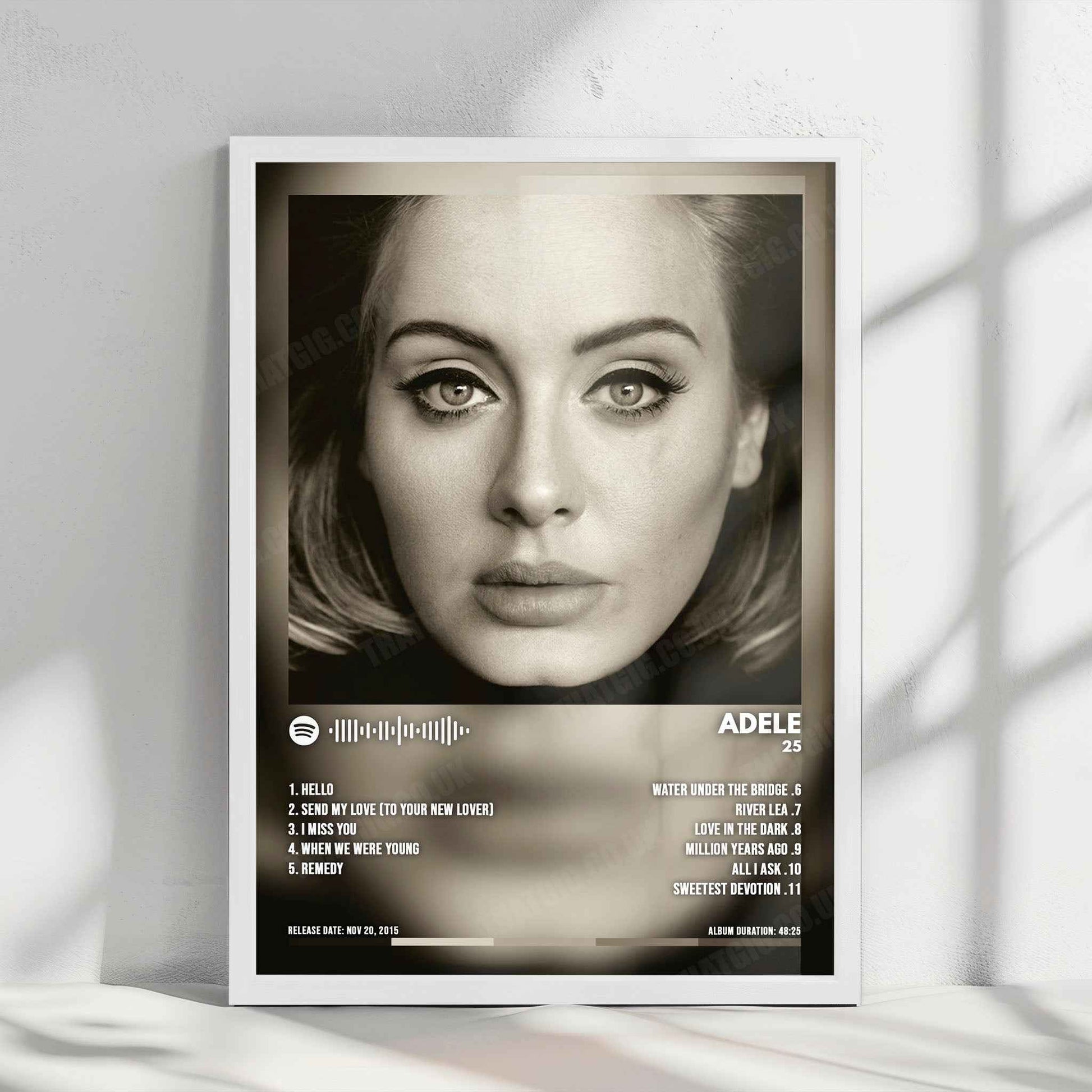Adele - "25" Album Cover Poster - with Complete Track list
