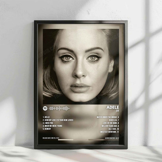 Adele - "25" Album Cover Poster - with Complete Track list