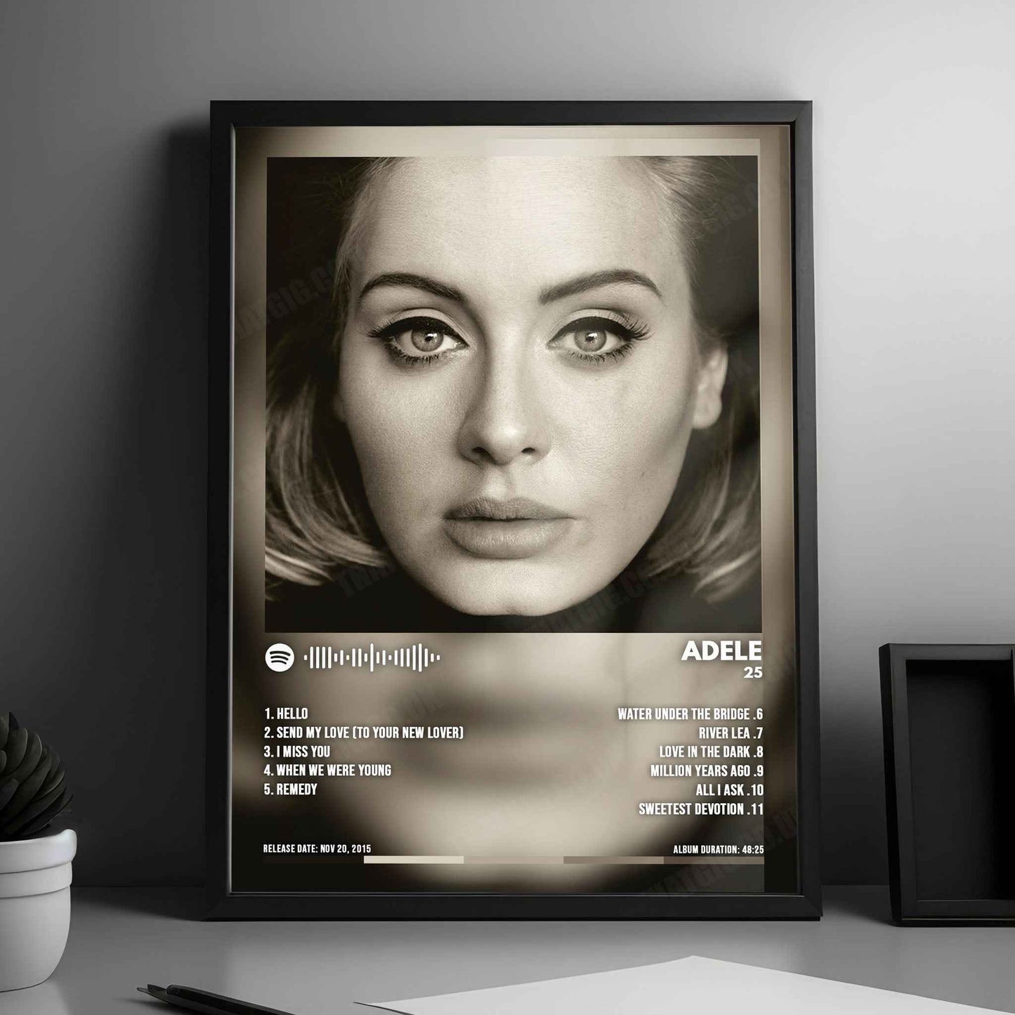 Adele - "25" Album Cover Poster - with Complete Track list