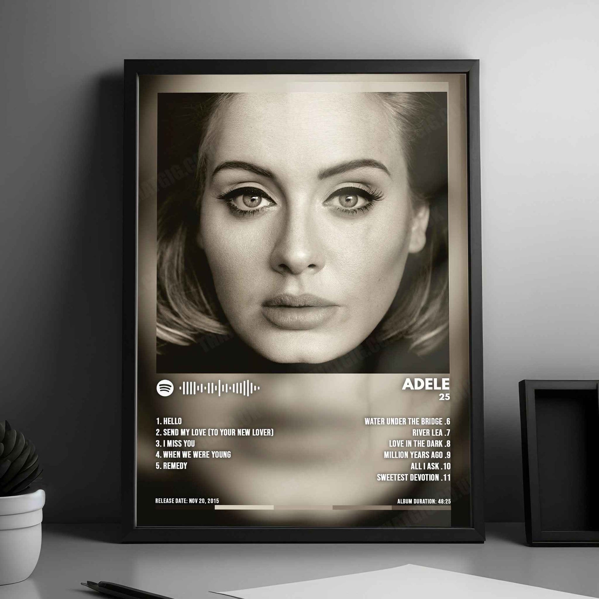 Adele - "25" Album Cover Poster - with Complete Track list
