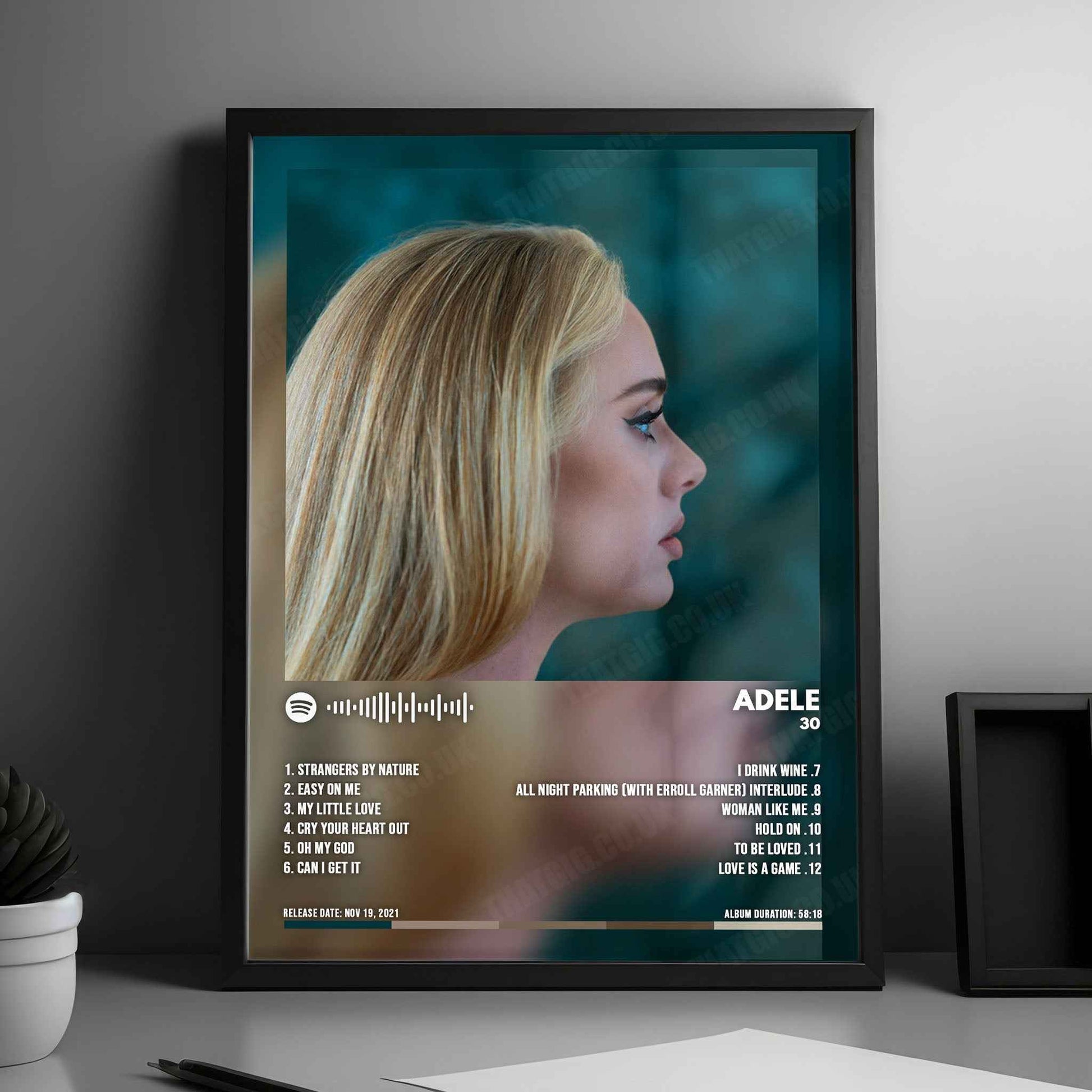 Adele - "30" Album Cover Poster - with Complete Tracklist
