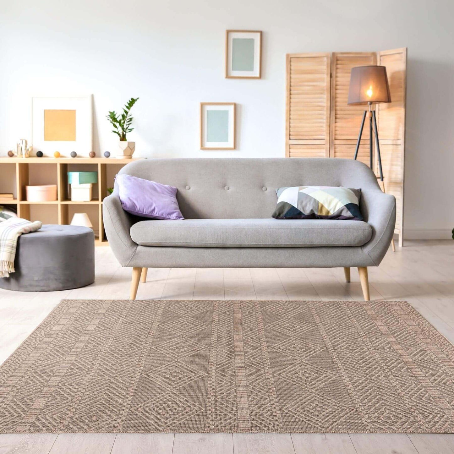 Beige Jute Looking Washable Rugs
