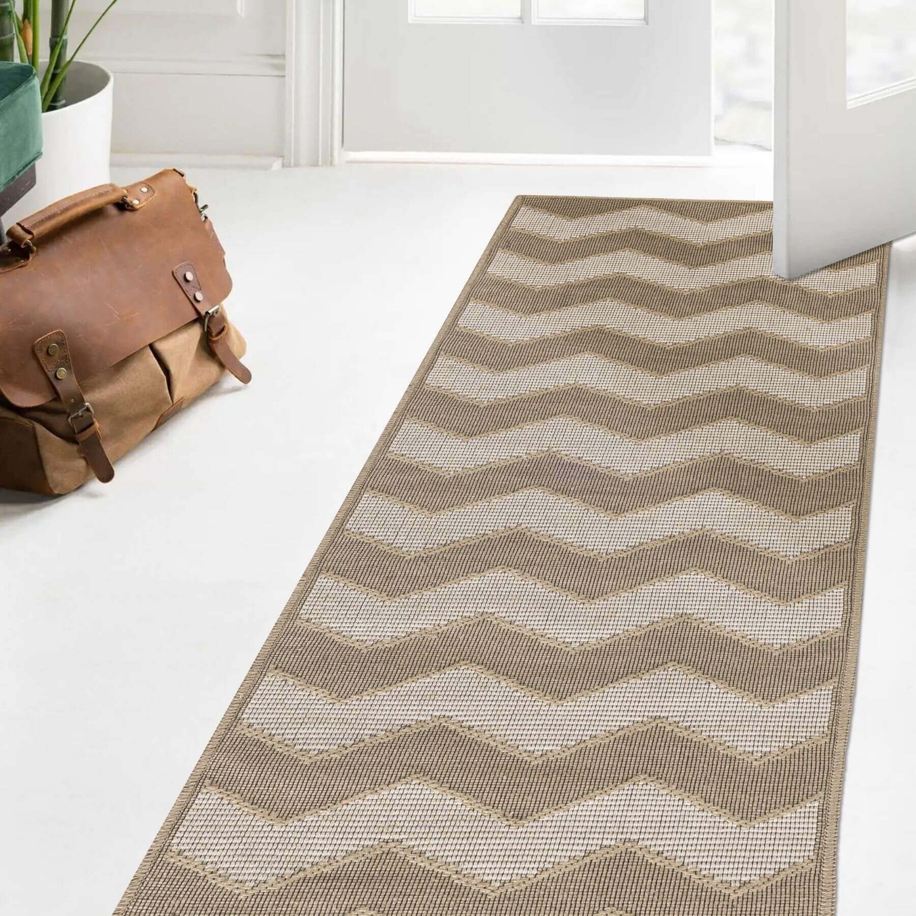 Beige Jute Looking Washable Rugs