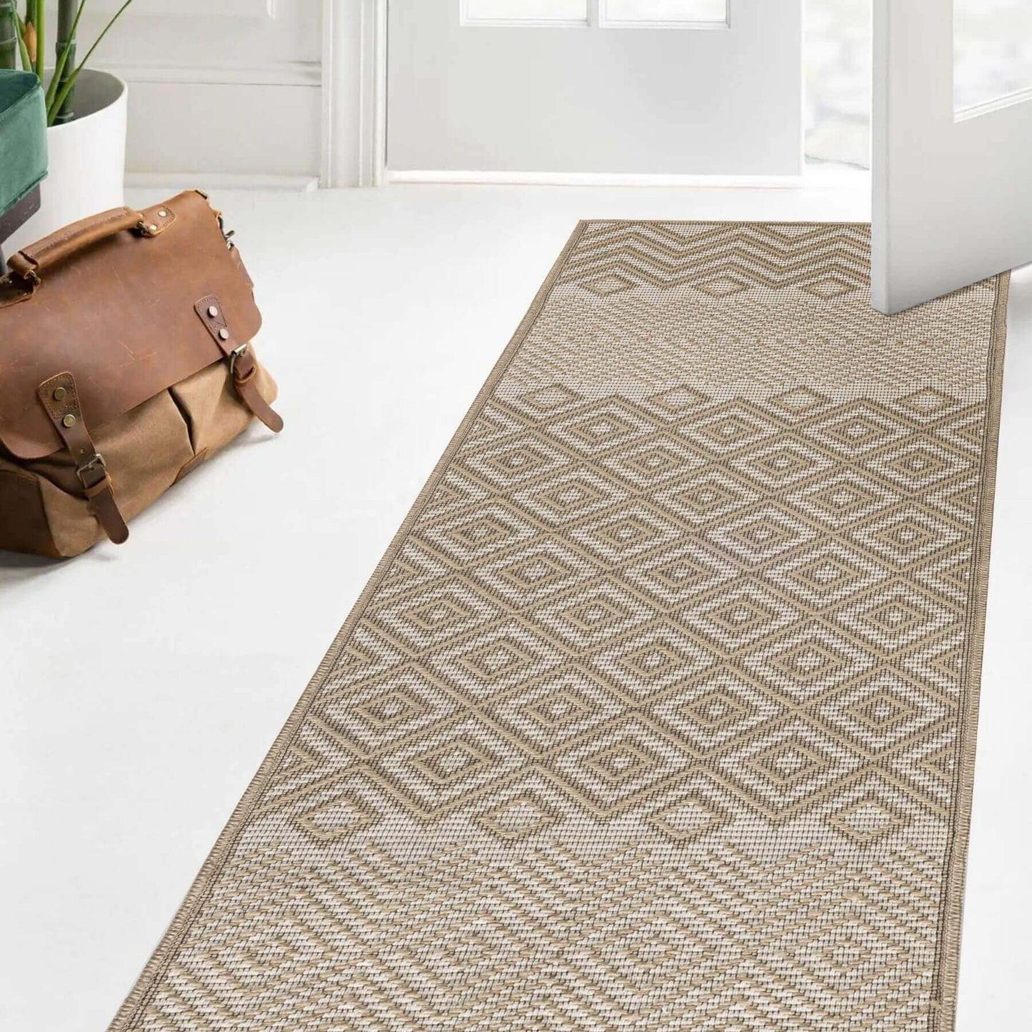 Beige Jute Looking Washable Rugs