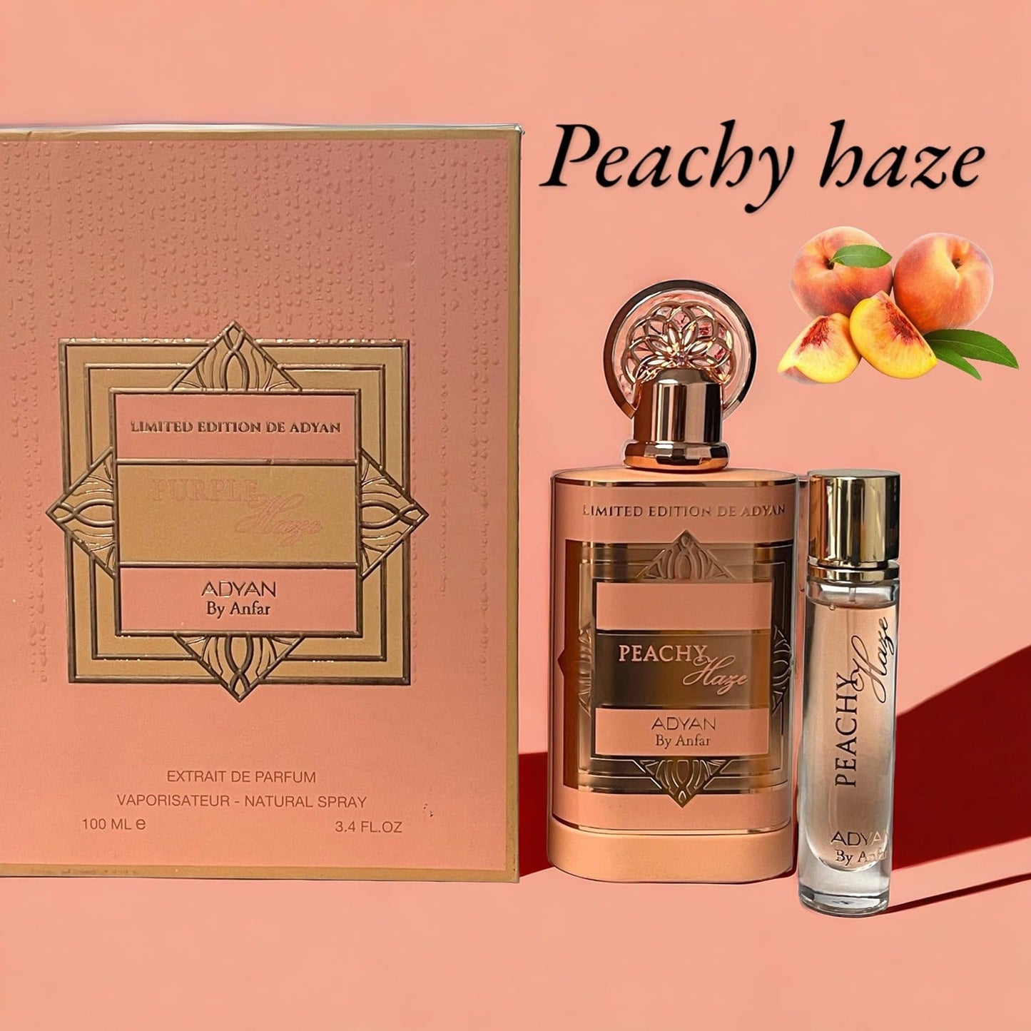 Adyan Peachy Haze Extrait De Parfum (3.4Oz) + Travel Decant - Limited Edition 100ml