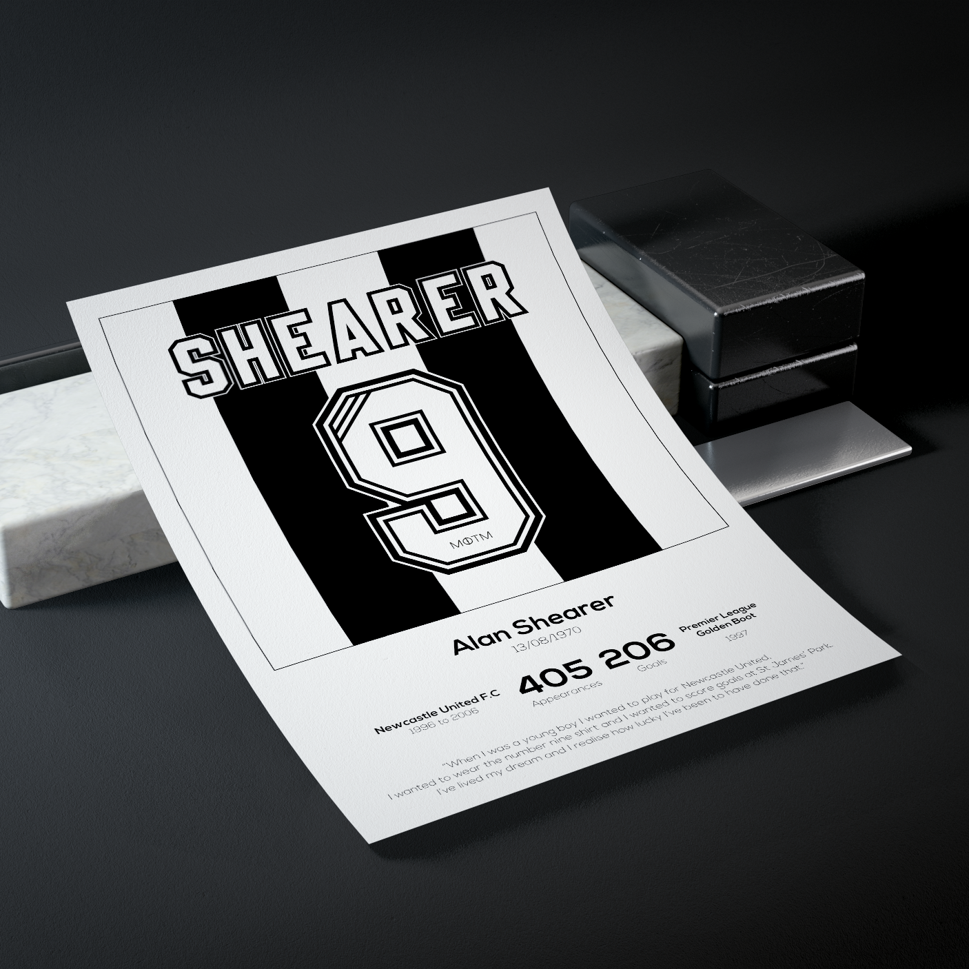 Alan Shearer Legend Stats Print