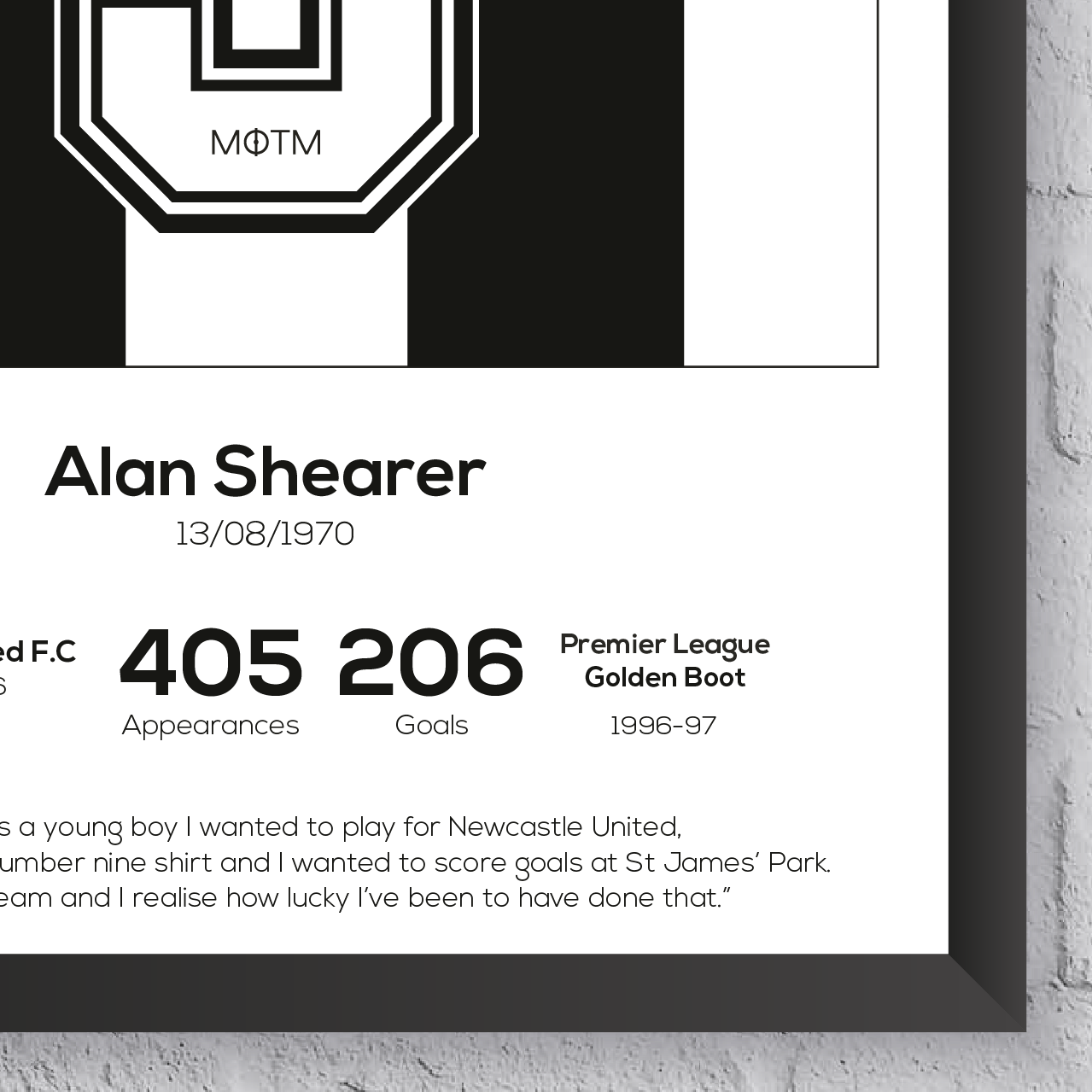 Alan Shearer Legend Stats Print