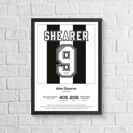 Alan Shearer Legend Stats Print
