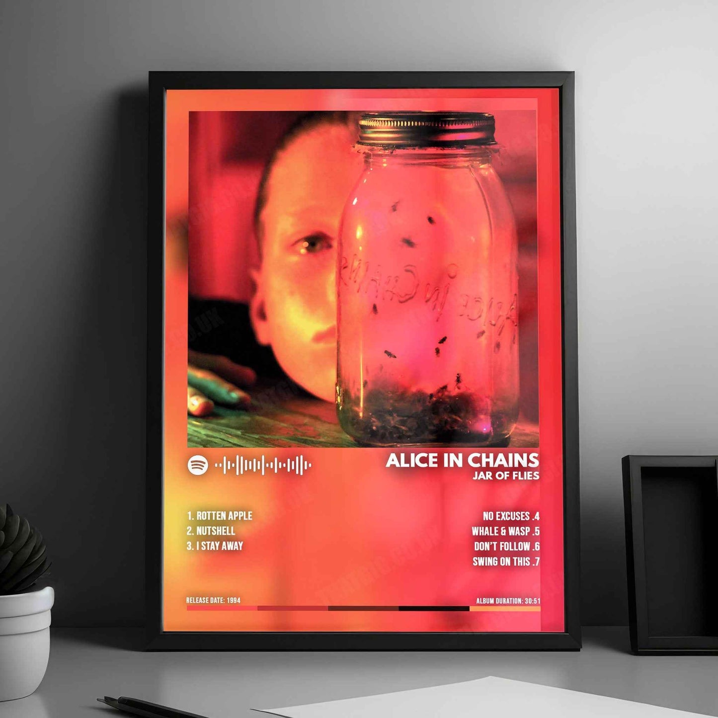 Alice in Chains "Jar of Flies" Album Cover Poster - with Complete Tracklist
