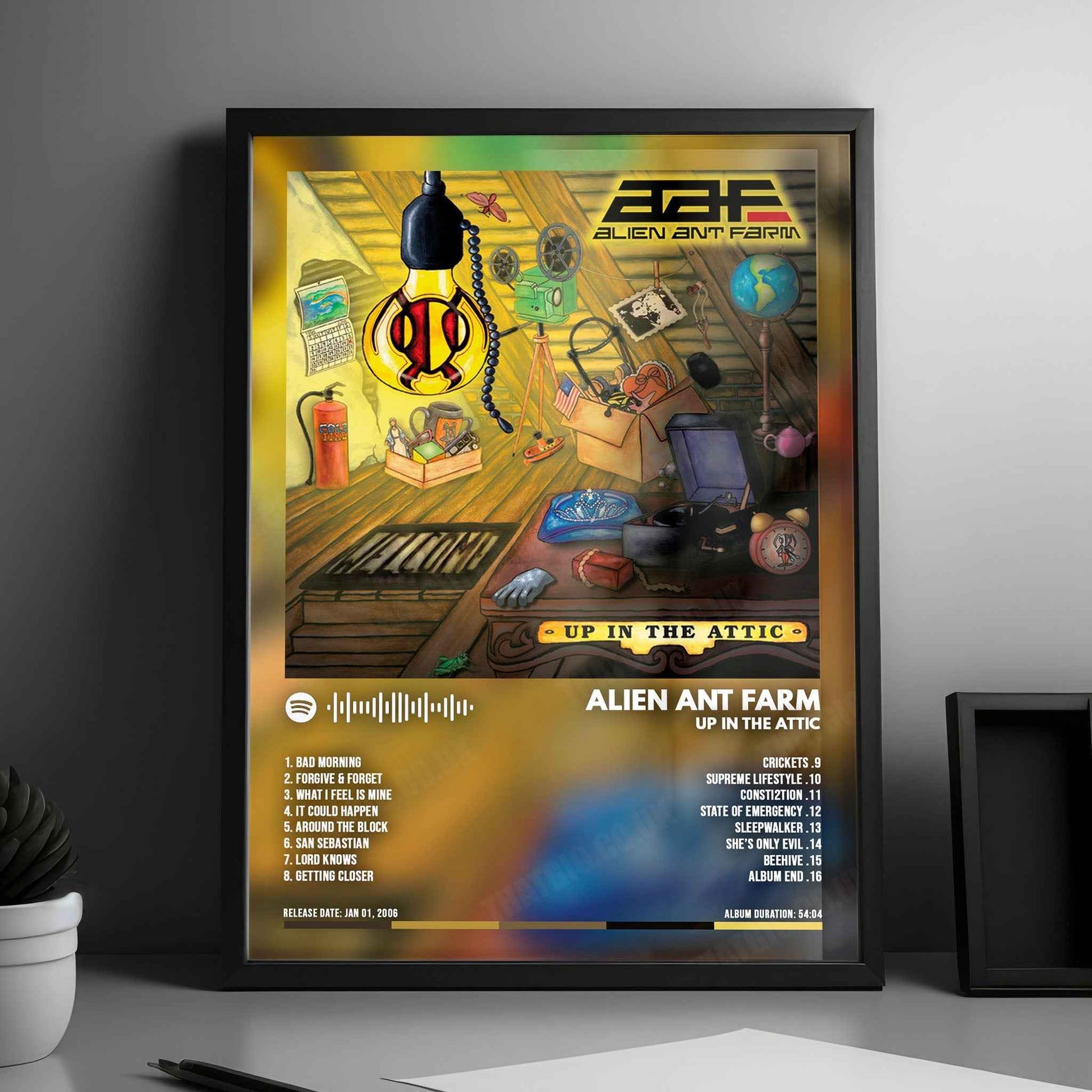 Alien Ant Farm "Up in the Attic  " Album Cover Poster - with Complete Tracklist