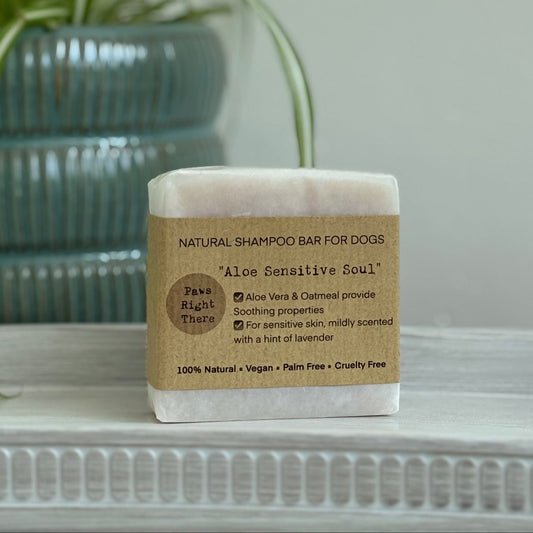 Aloe Sensitive Soul Natural Puppy & Sensitive Dog Shampoo Bar – 80g