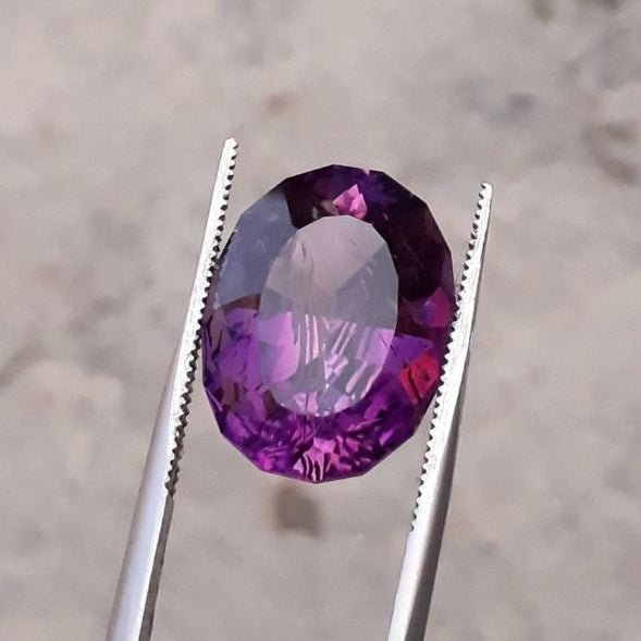 13.6ct Amethyst Fancy Cut from Brazil - Natural Amethyst Crystal - 16x12x10mm