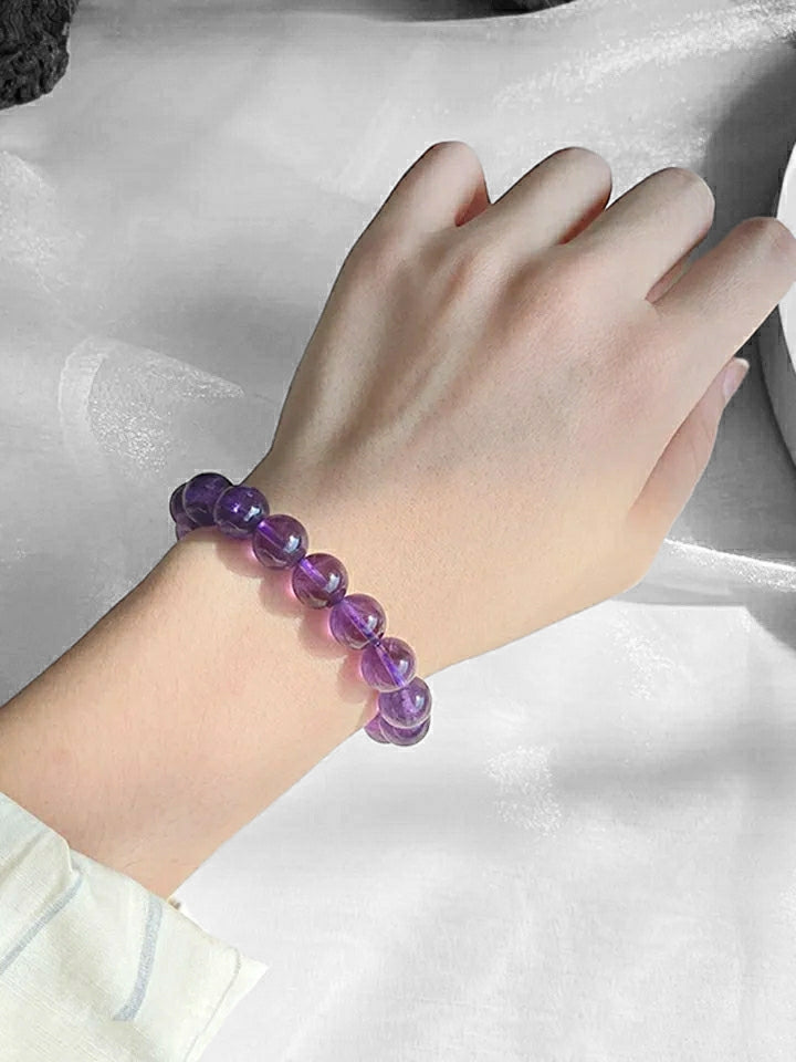 8mm Natural Amethyst Gemstone Strech Bracelet