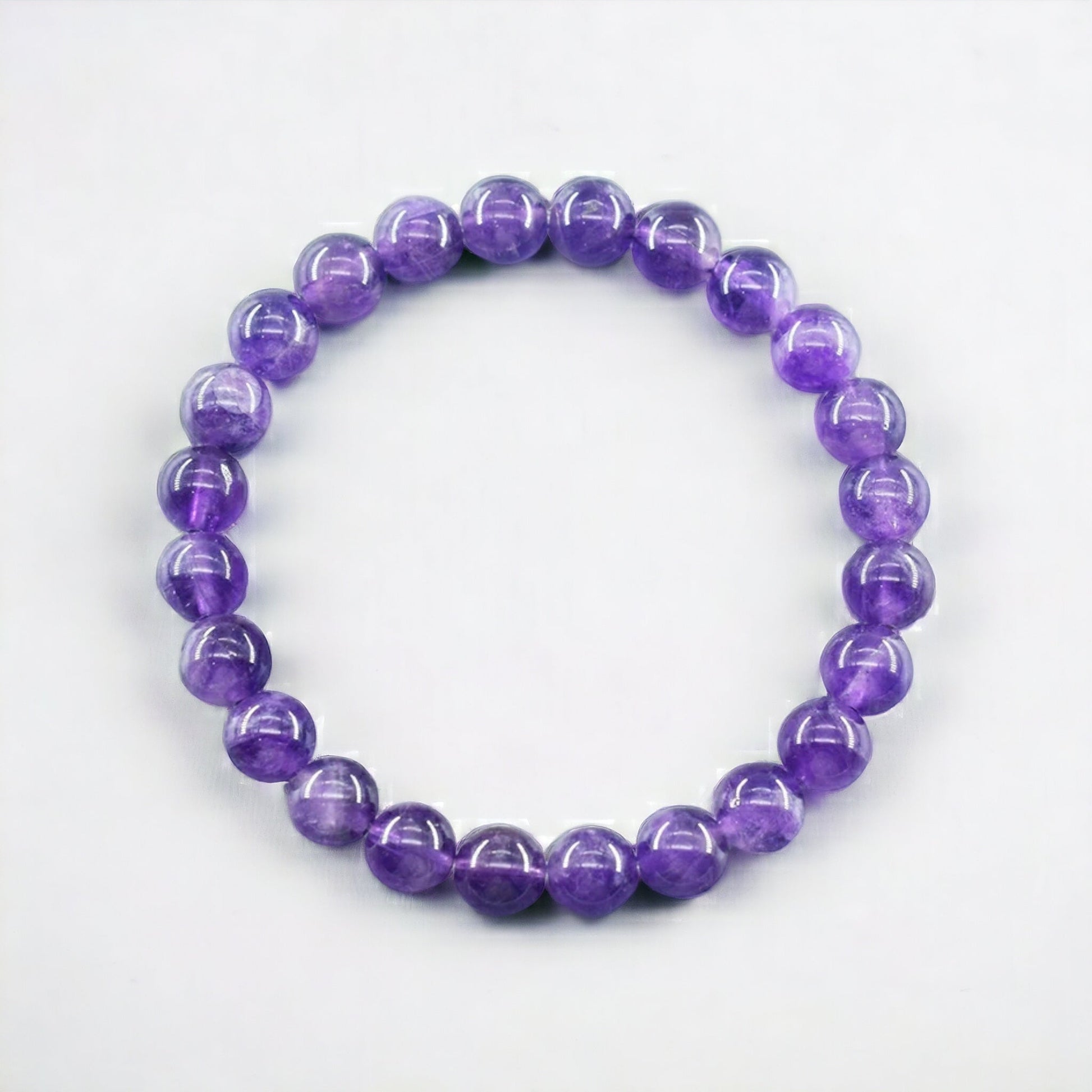 8mm Natural Amethyst Gemstone Strech Bracelet
