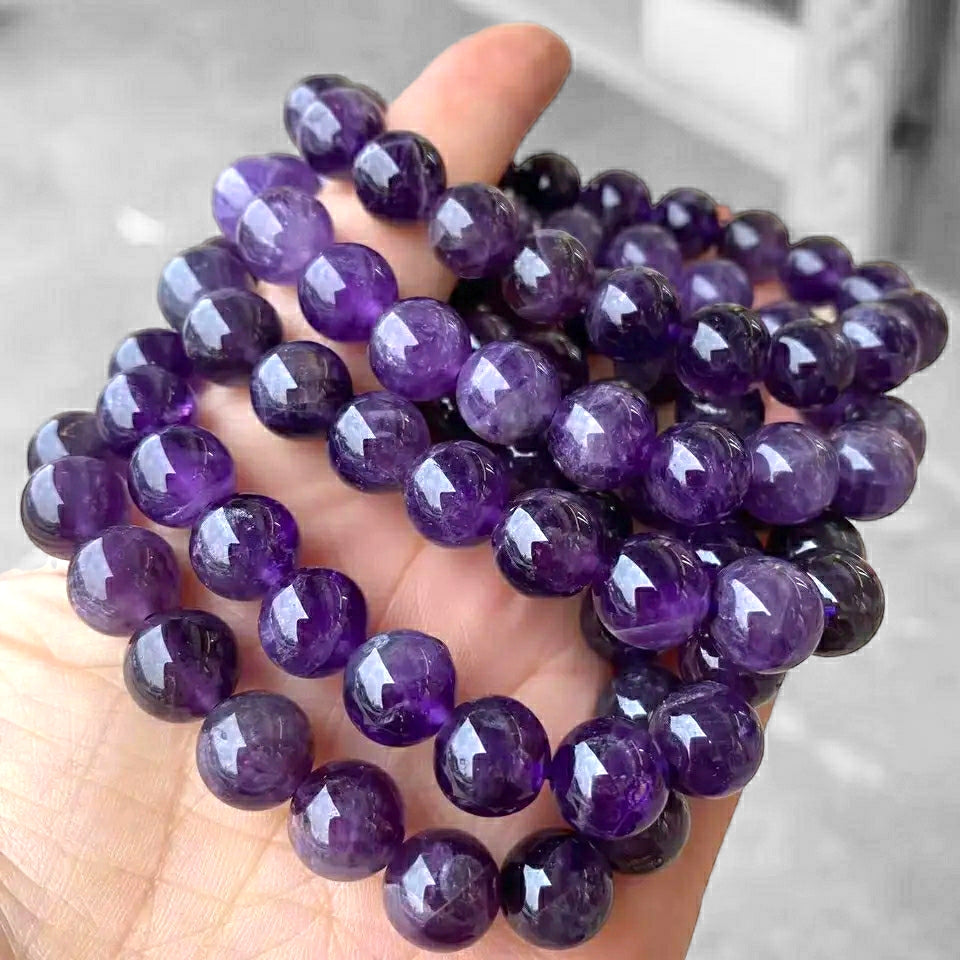 8mm Natural Amethyst Gemstone Strech Bracelet