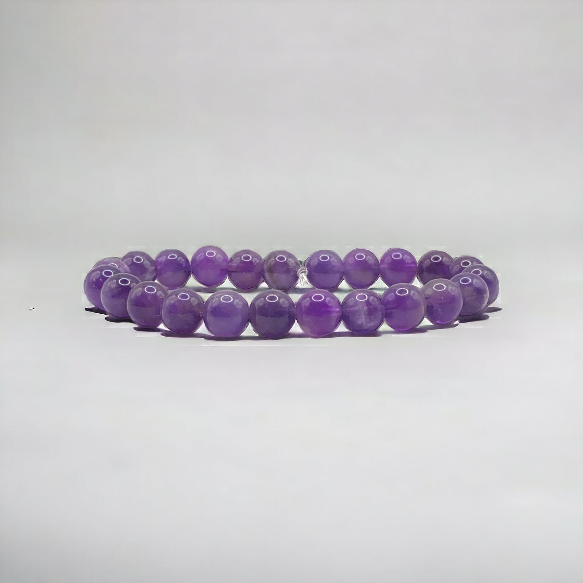 8mm Natural Amethyst Gemstone Strech Bracelet