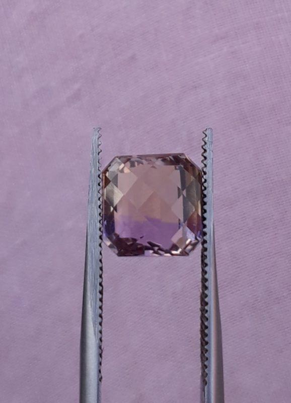 4.3ct Ametrine - Trystine - Bolivianite -  8x8mm