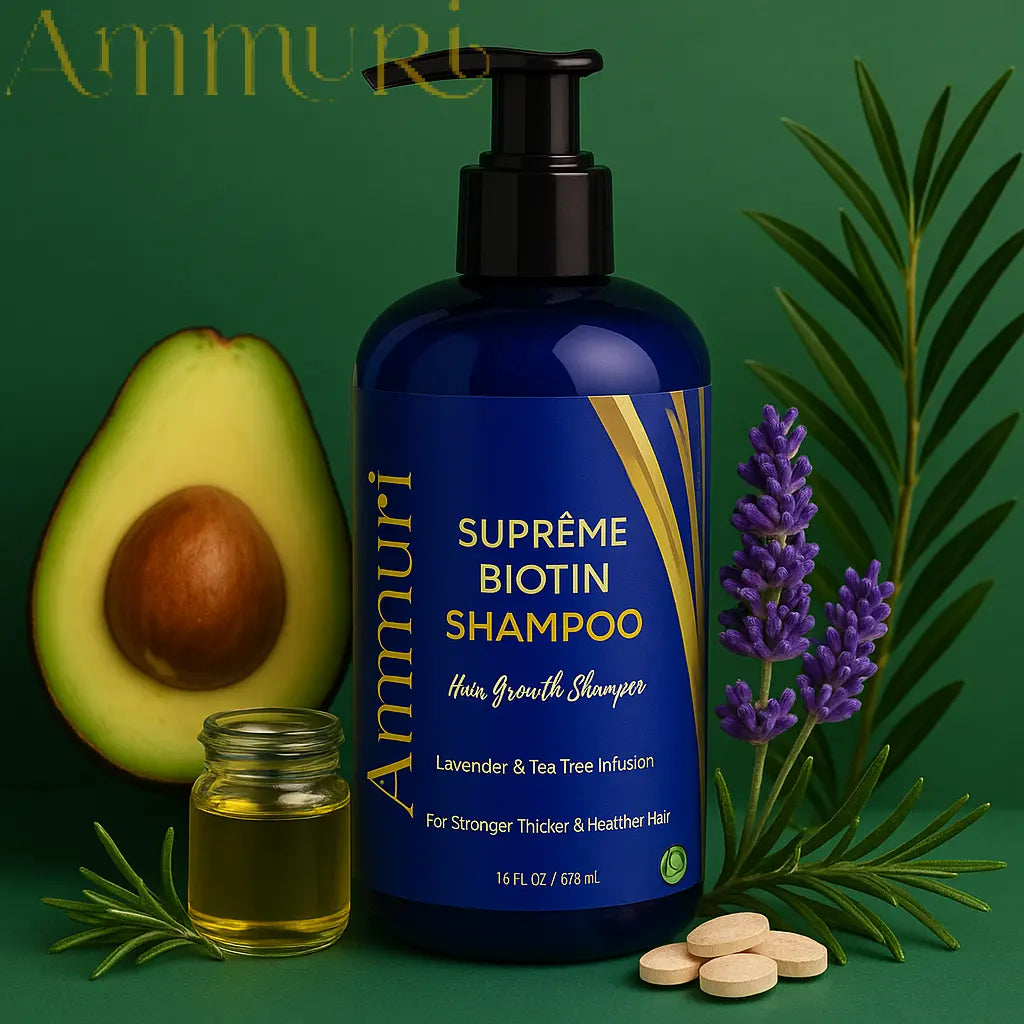 Ammuri Biotin Shampoo – DHT Blocker for Thicker, Fuller-Looking Hair | 473ml