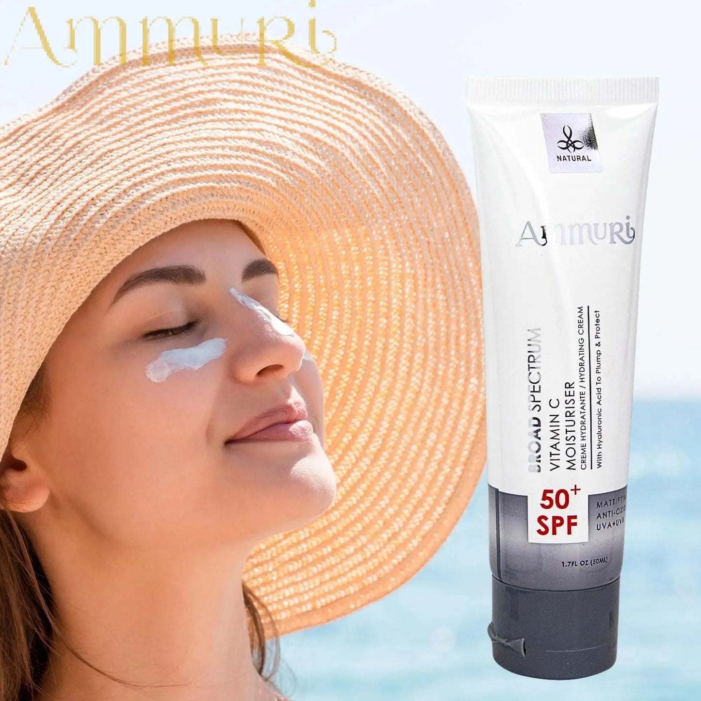 Vitamin C Day Cream SPF 50 for Brightening & UV Protection | Ammuri