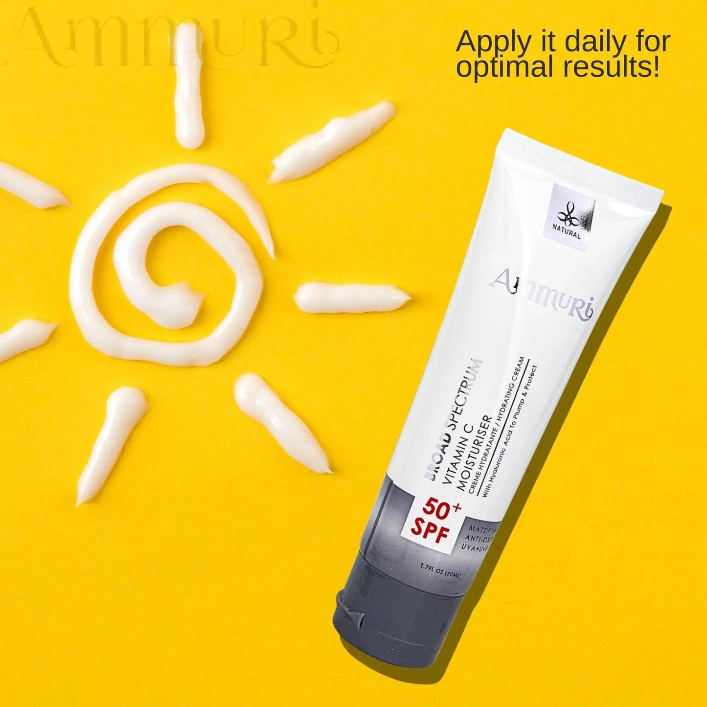 Vitamin C Day Cream SPF 50 for Brightening & UV Protection | Ammuri