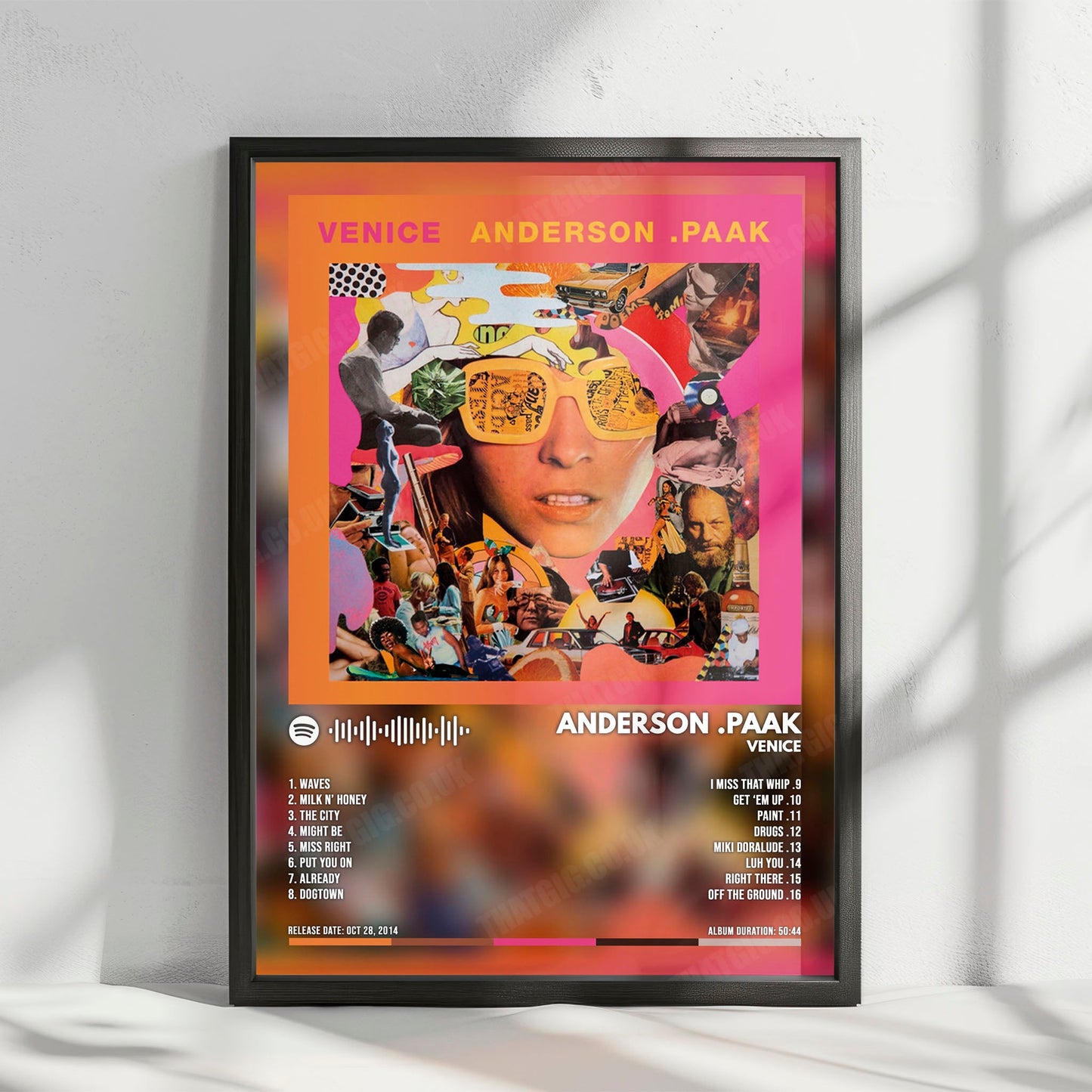 Anderson .Paak "Venice" Album Cover Poster - with Complete Tracklist