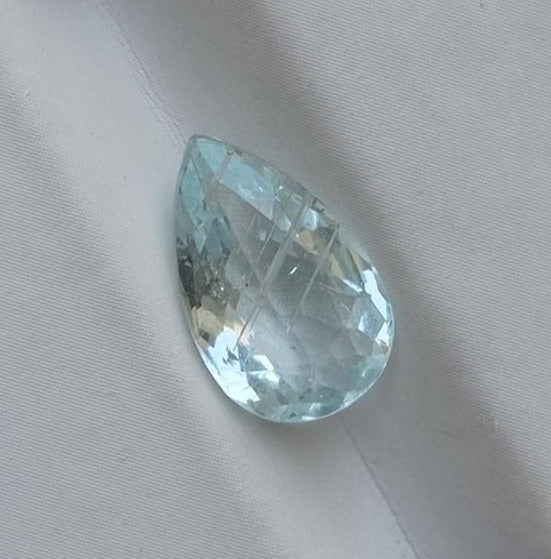 2.5ct Natural Pear-Shaped Aquamarine Gemstone - March Birthstone - 12.8x8x4.2mm