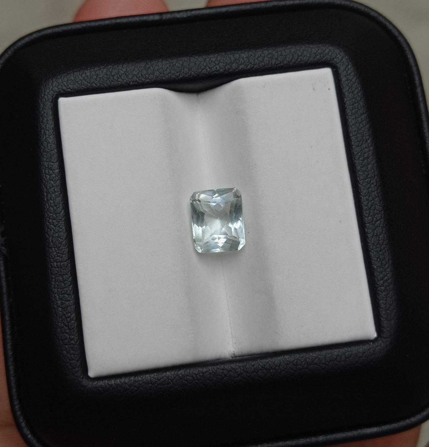 1.75ct Natural Aquamarine with Green Hue - March Birthstone - 9x8x6mm