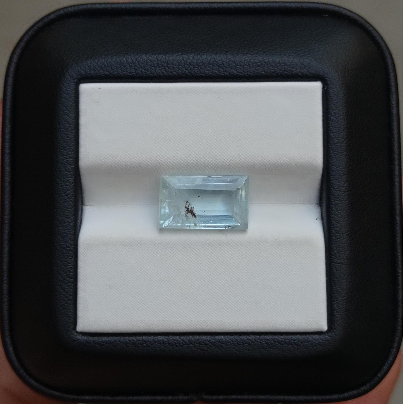 4.25ct Natural Aquamarine Crystal Emerald Cut  - 12.4x7.5x5.3mm