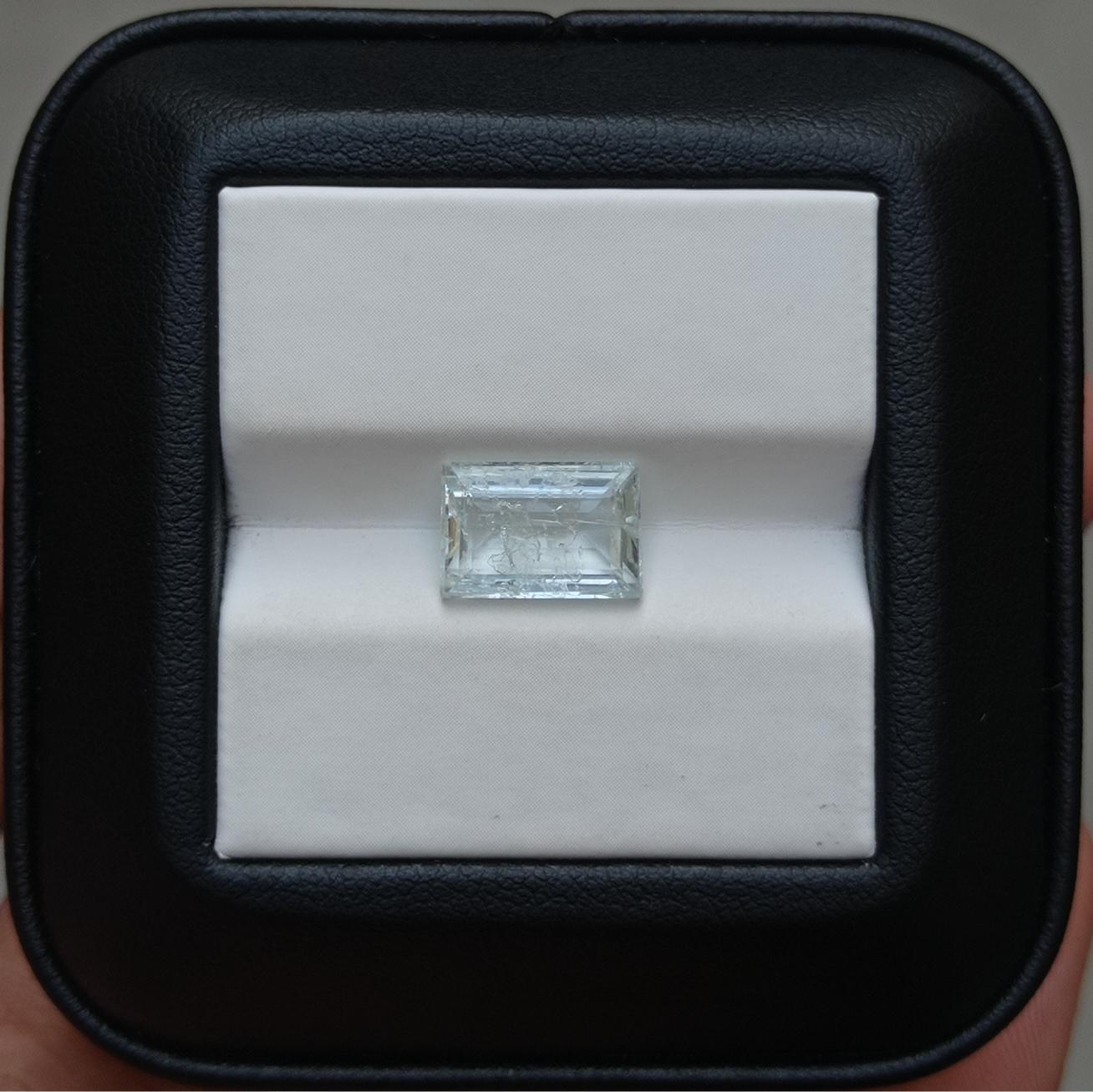2.7ct Natual Aquamarine Crystal Rectangular Cut - March Birthstone - 10.5x7x4mm