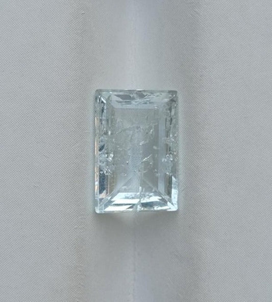 2.7ct Natual Aquamarine Crystal Rectangular Cut - March Birthstone - 10.5x7x4mm