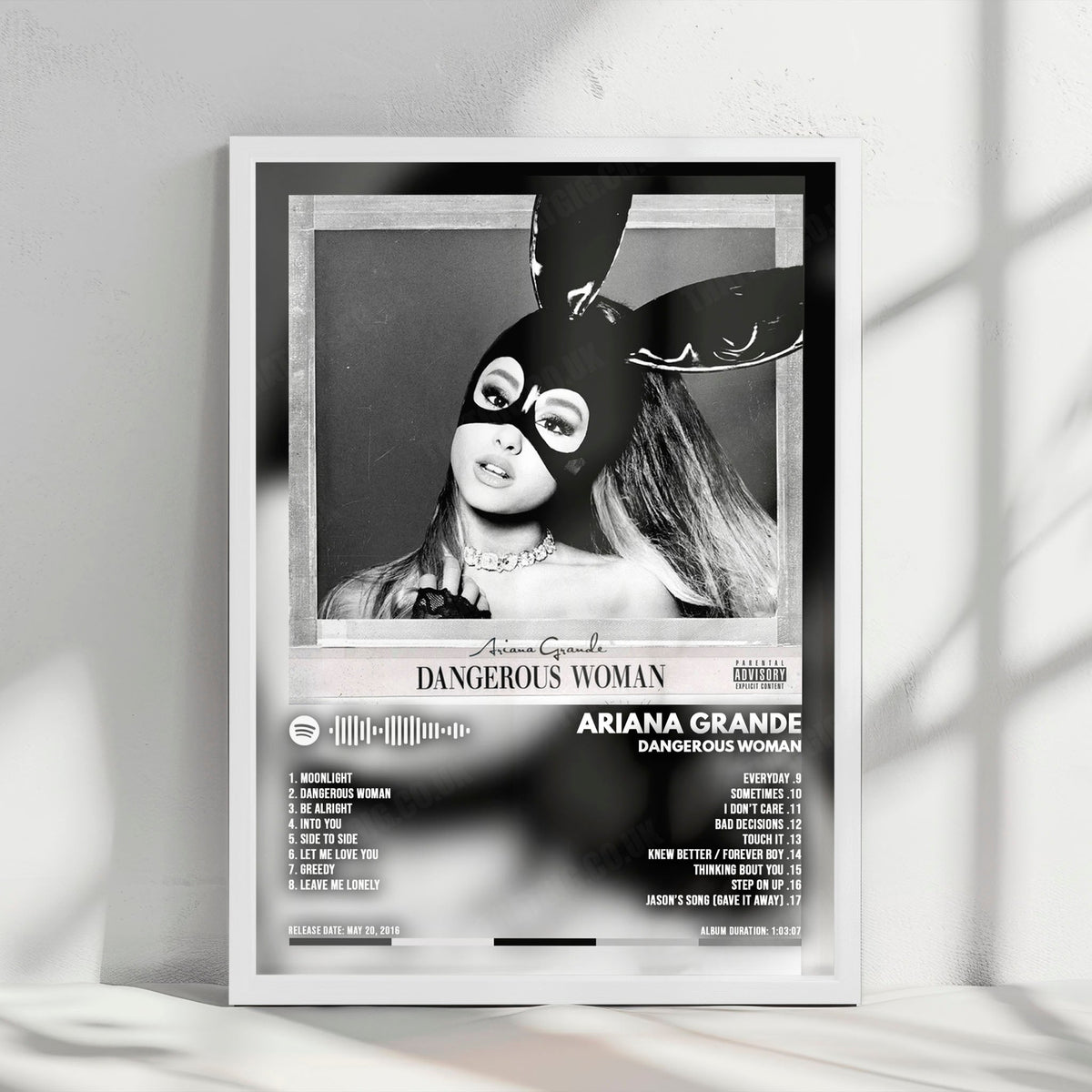 Ariana Grande "Dangerous Woman" Album Cover Poster - with Complete Tracklist