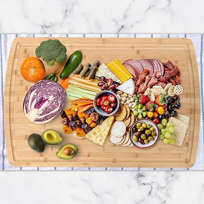 XXX-Large Chopping Board Solid Wooden Bamboo Cutting Serving Wood Kitchen Food