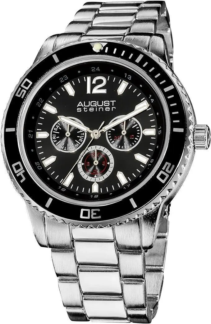 August Steiner Mens Mercury Quartz Multifunction Divers Bracelet Watch