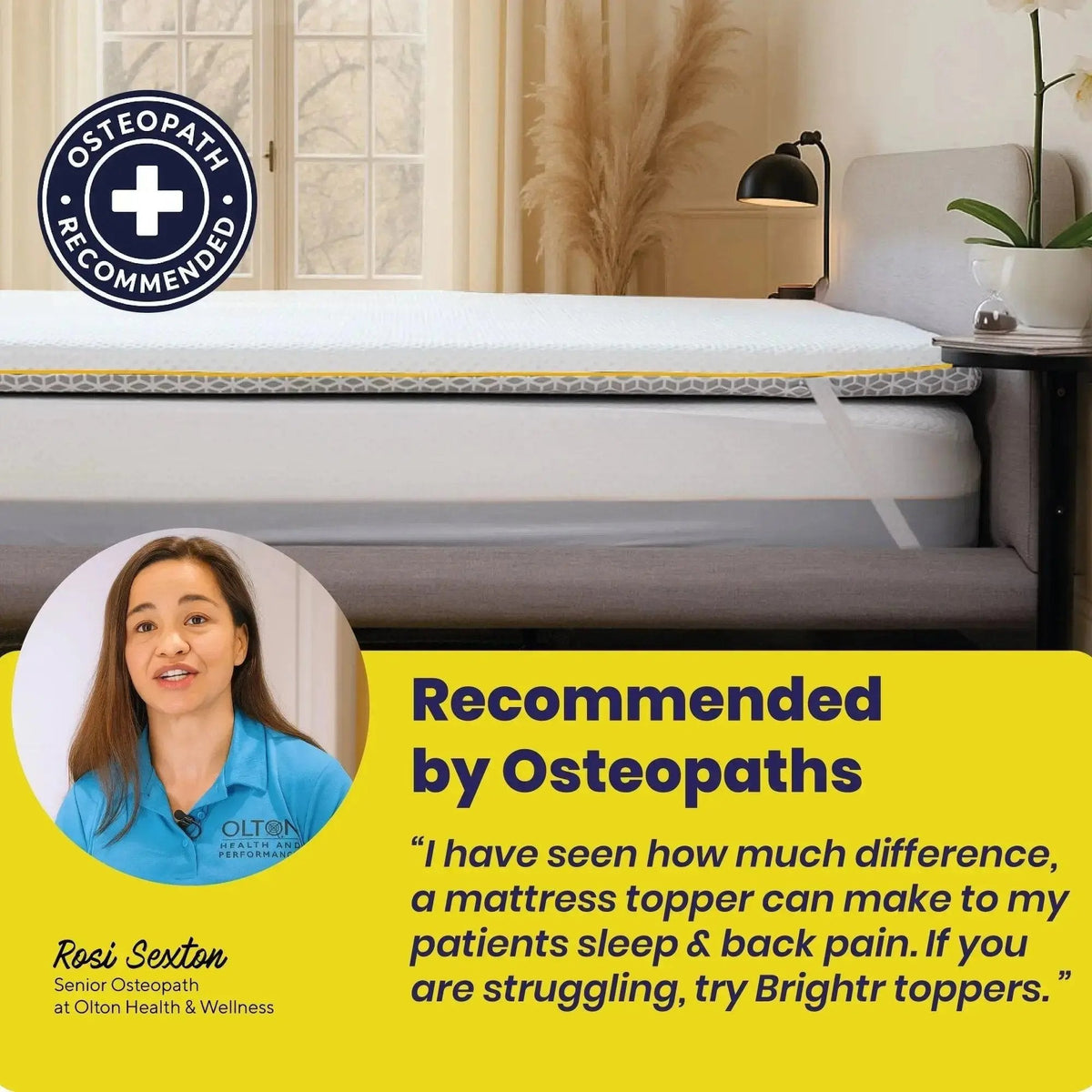 Brightr® Aurora Best Memory foam Mattress Topper for Back Pain, 5cm