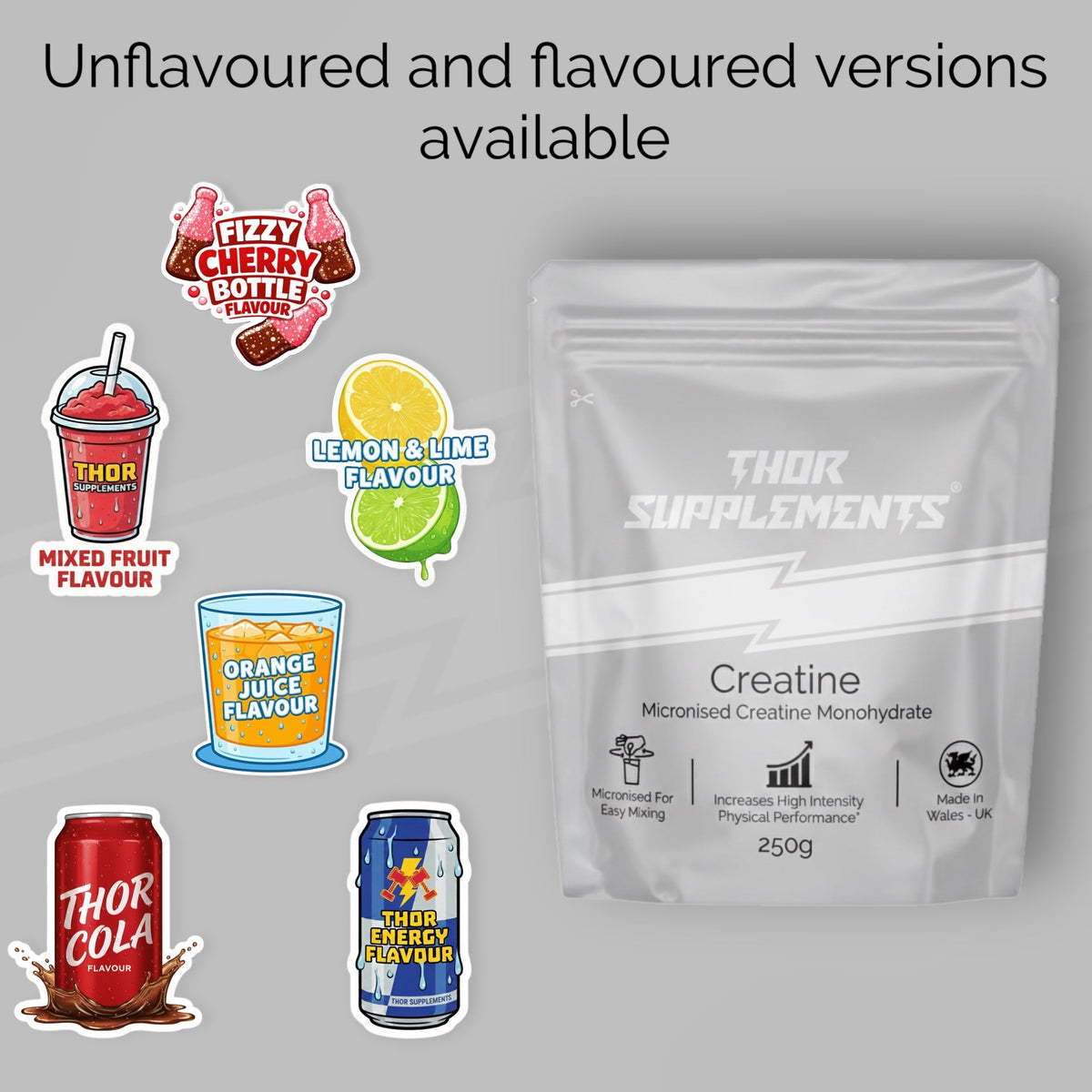 Creatine Monohydrate Powder | 250g | Multiple Flavours