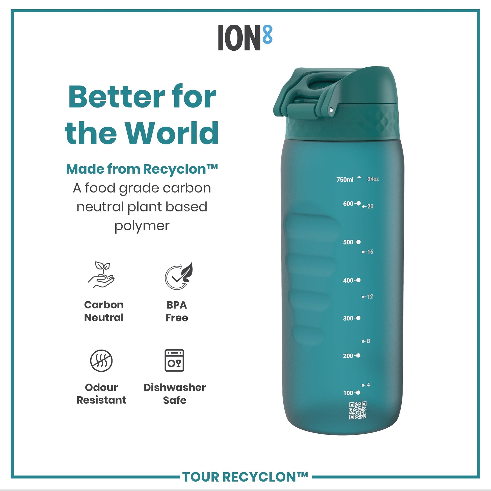 Bottle, Recyclon, Aqua, 750ml