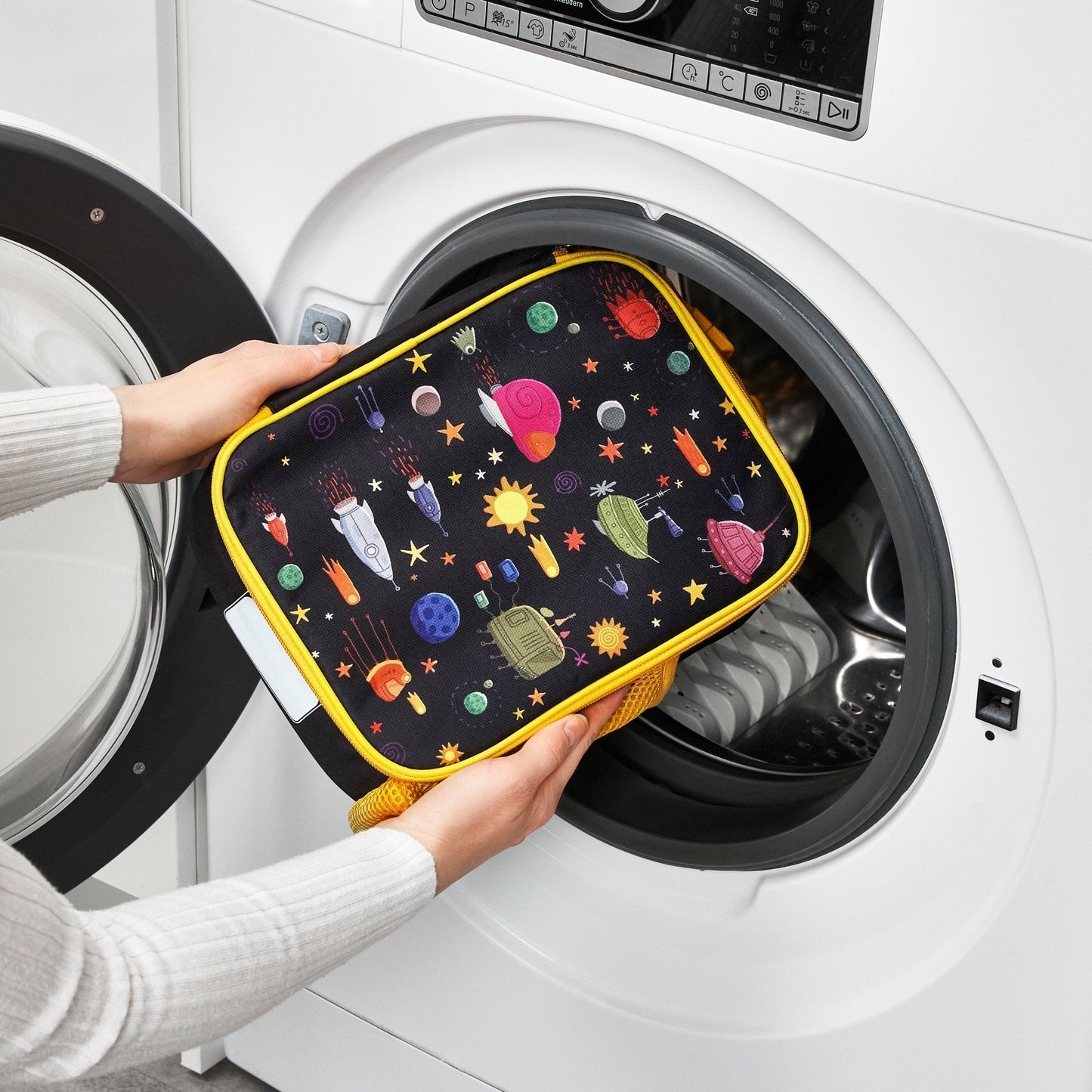 Kids Lunch Bag, Insulated, Spaceships, Medium
