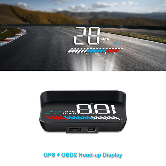 SkyView Head Up Windscreen Display Car with OBD2 & GPS, 3.5"/8.9cm, HUD Speedometer, Tachometer