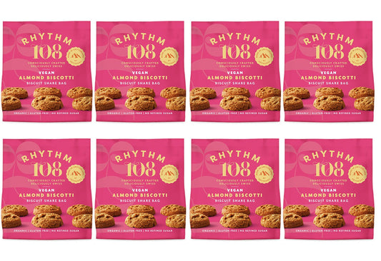 8 x Rhythm 108 Almond Biscotti Share Bag - 135g