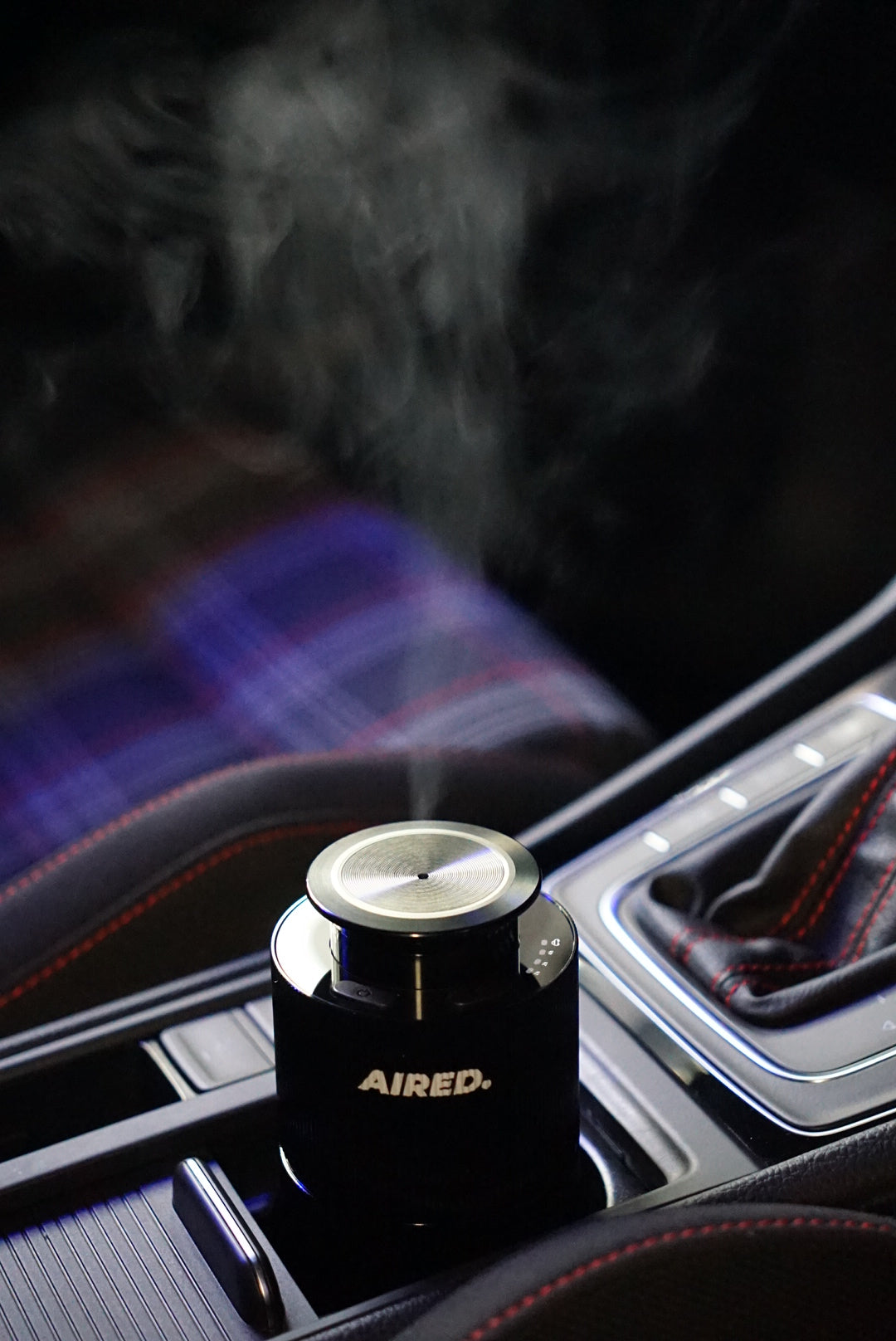 Aura In-Car / Home Mini Luxury Electronic Rechargeable Essential Oils Diffuser By AIRED. (BLACK)