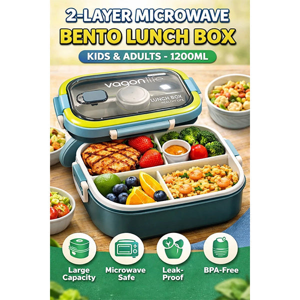 Vagonlife multi-compartment lunch box with cutlery