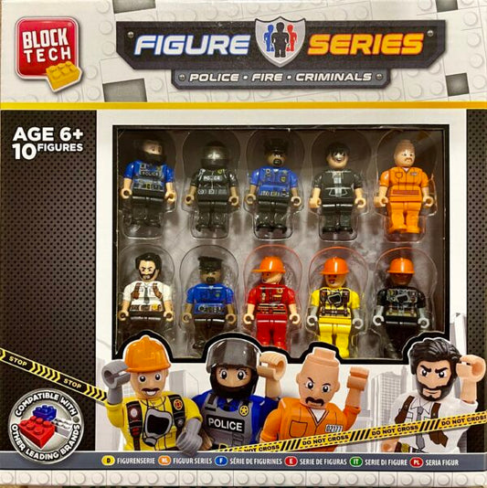 Block Tech 10 POLICE. FIRE  .  CRIMINALS   Figures Set | Compatible with Major Brands