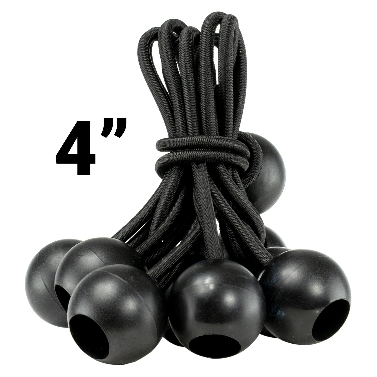 Grey S-Grade Tarpaulin with 10 x 4" Bungee Balls (Black)
