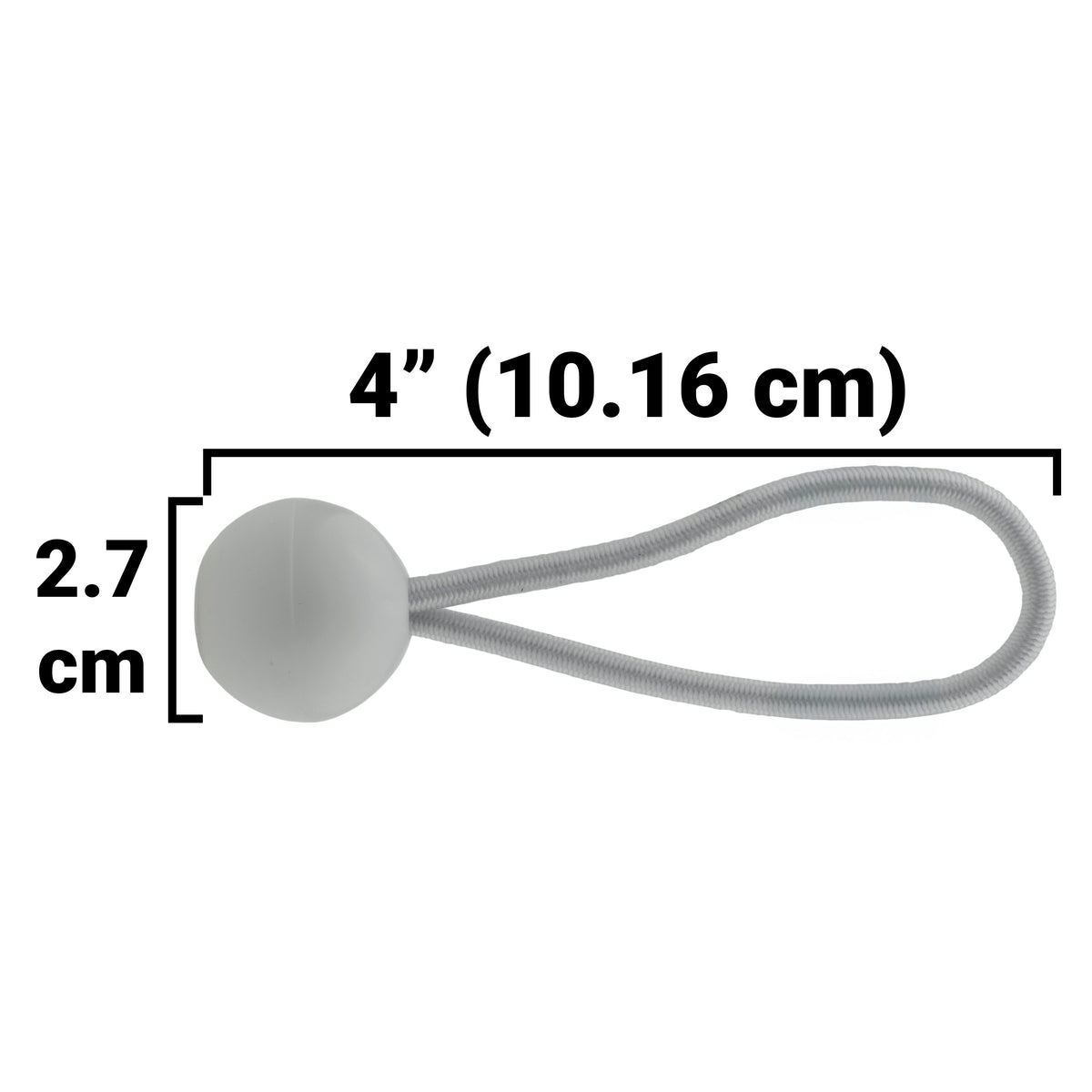 Black/Silver L-Grade Tarpaulin with 20 x 4" Bungee Balls (White)