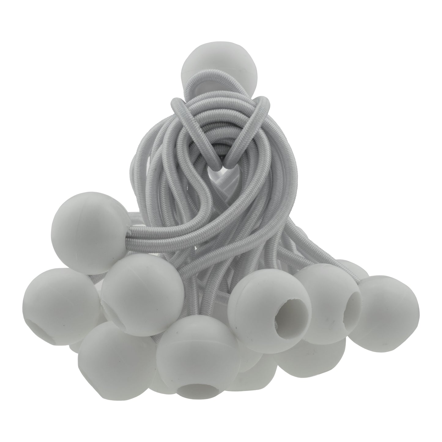 Grey L-Grade Tarpaulin with 20 x 4" Bungee Balls (White)