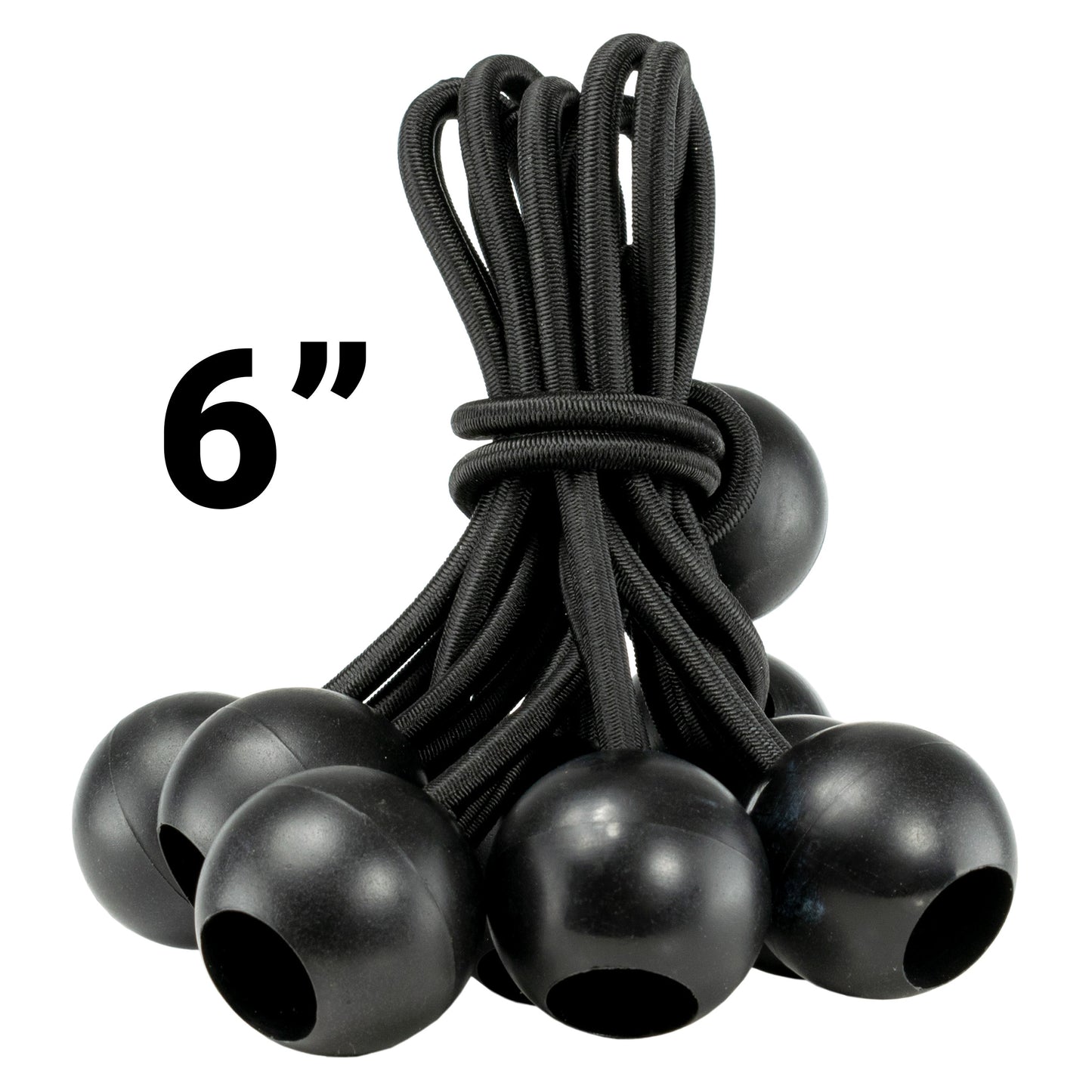 Silver XL-Grade Tarpaulin with 10 x 6" Bungee Balls (Black)